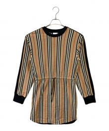 BURBERRY LONDON（バーバリーロンドン）の古着「リブニット ドッキングワンピース」｜ベージュ