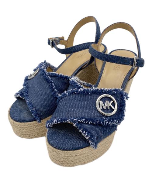 MICHAEL MICHAEL KORS（マイケル マイケルコース）MICHAEL MICHAEL KORS (マイケル マイケルコース) デニムウェッジソールサンダル インディゴ サイズ:23cmの古着・服飾アイテム