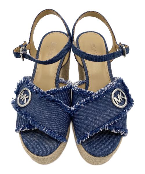 MICHAEL MICHAEL KORS（マイケル マイケルコース）MICHAEL MICHAEL KORS (マイケル マイケルコース) デニムウェッジソールサンダル インディゴ サイズ:23cmの古着・服飾アイテム