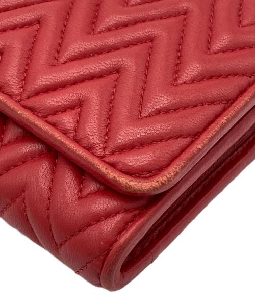 MIU MIU（ミュウミュウ）MIU MIU (ミュウミュウ) マテラッセ レザー長財布 レッドの古着・服飾アイテム