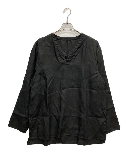 MITTAN（ミッタン）MITTAN (ミッタン) 麻長袖プルオーバー ブラック サイズ:3の古着・服飾アイテム