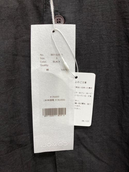 COMOLI（コモリ）COMOLI (コモリ) KHADIコットン コモリシャツ ブラック サイズ:3 未使用品の古着・服飾アイテム