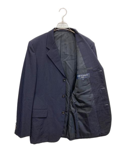 COMME des GARCONS HOMME（コムデギャルソン オム）COMME des GARCONS HOMME (コムデギャルソン オム) ウールギャバ3Bテーラードジャケット ネイビー サイズ:Lの古着・服飾アイテム