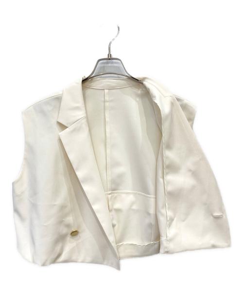 Noble（ノーブル）Noble (ノーブル) エステルツイルショートジレブラウス ホワイト サイズ:表記なしの古着・服飾アイテム