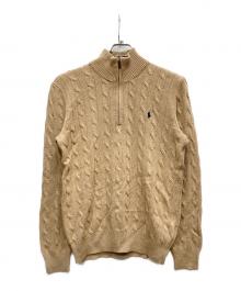POLO RALPH LAUREN（ポロ・ラルフローレン）の古着「ハーフジップケーブルニット」｜ベージュ
