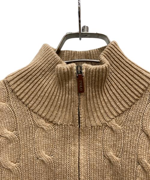 POLO RALPH LAUREN（ポロ・ラルフローレン）POLO RALPH LAUREN (ポロ・ラルフローレン) ハーフジップケーブルニット ベージュ サイズ:Sの古着・服飾アイテム
