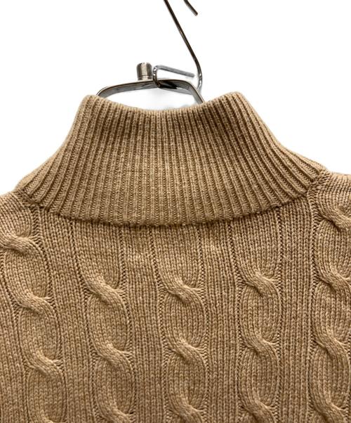 POLO RALPH LAUREN（ポロ・ラルフローレン）POLO RALPH LAUREN (ポロ・ラルフローレン) ハーフジップケーブルニット ベージュ サイズ:Sの古着・服飾アイテム