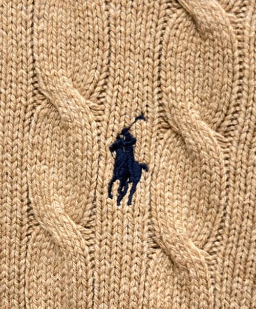 POLO RALPH LAUREN（ポロ・ラルフローレン）POLO RALPH LAUREN (ポロ・ラルフローレン) ハーフジップケーブルニット ベージュ サイズ:Sの古着・服飾アイテム