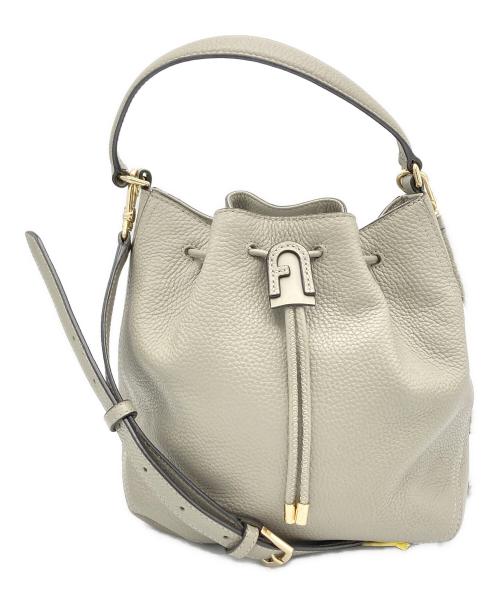 FURLA（フルラ）FURLA (フルラ) アテナ巾着ショルダーバッグ グレーの古着・服飾アイテム