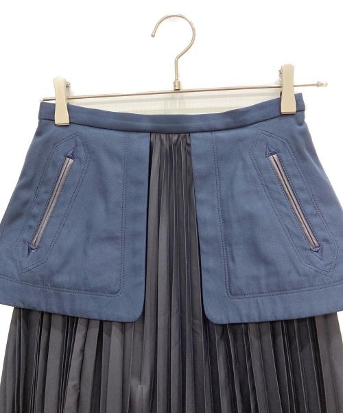 TOGA PULLA（トーガ プルラ）TOGA PULLA (トーガ プルラ) ドッキングプリーツスカート ネイビー サイズ:Sの古着・服飾アイテム