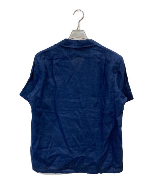 POLO RALPH LAUREN（ポロ・ラルフローレン）POLO RALPH LAUREN (ポロ・ラルフローレン) オープンカラー半袖リネンシャツ ネイビー サイズ:Mの古着・服飾アイテム