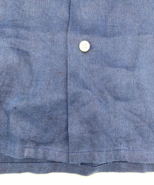 POLO RALPH LAUREN（ポロ・ラルフローレン）POLO RALPH LAUREN (ポロ・ラルフローレン) オープンカラー半袖リネンシャツ ネイビー サイズ:Mの古着・服飾アイテム