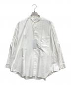 Graphpaperグラフペーパー）の古着「Oxford Oversized Band Collar Shirt」｜ホワイト