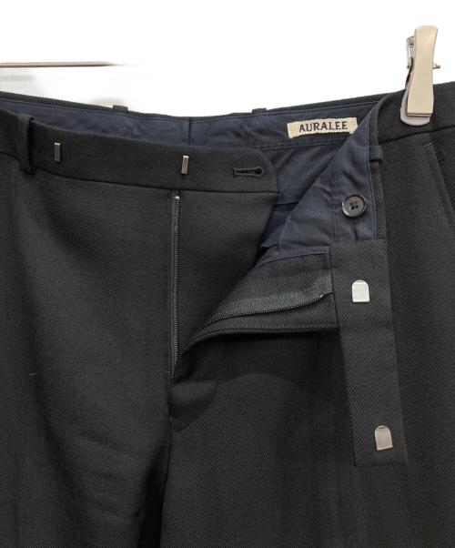 AURALEE（オーラリー）AURALEE (オーラリー) HARD TWIST DOUBLE CLOTH  SLACKS ブラック サイズ:5の古着・服飾アイテム