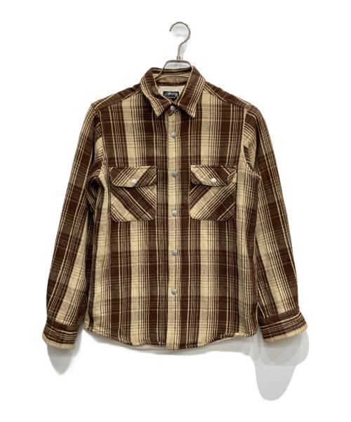 stussy（ステューシー）stussy (ステューシー) シャツジャケット ブラウン サイズ:Sの古着・服飾アイテム