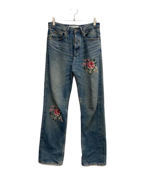 DAIRIKU（ダイリク）DAIRIKU (ダイリク) Flower Cross Embroidery Slim Denim インディゴ サイズ:29の古着・服飾アイテム