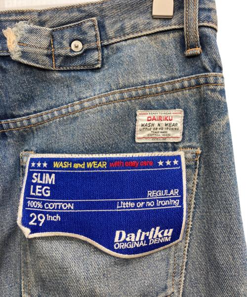 DAIRIKU（ダイリク）DAIRIKU (ダイリク) Flower Cross Embroidery Slim Denim インディゴ サイズ:29の古着・服飾アイテム