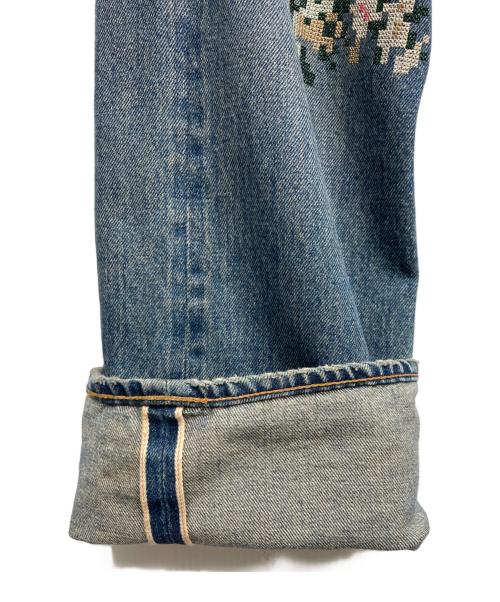 DAIRIKU（ダイリク）DAIRIKU (ダイリク) Flower Cross Embroidery Slim Denim インディゴ サイズ:29の古着・服飾アイテム