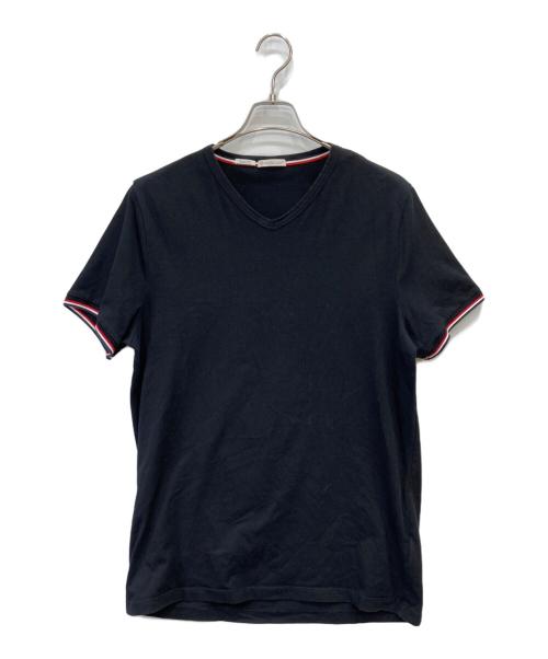 MONCLER（モンクレール）MONCLER (モンクレール) Slim Fit Vネック ショートスリーブTシャツ ブラック サイズ:XLの古着・服飾アイテム