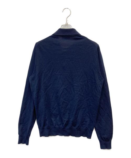 PRADA（プラダ）PRADA (プラダ) ニットポロシャツ ネイビー サイズ:SIZE50の古着・服飾アイテム