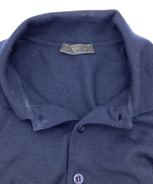 PRADA（プラダ）PRADA (プラダ) ニットポロシャツ ネイビー サイズ:SIZE50の古着・服飾アイテム