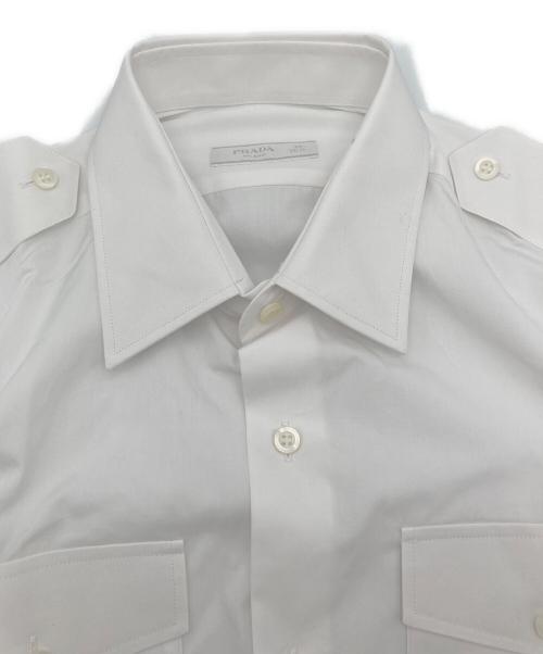PRADA（プラダ）PRADA (プラダ) コットンポプリンシャツ ホワイト サイズ:SIZE39の古着・服飾アイテム