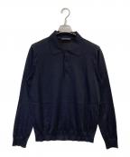 PRADAプラダ）の古着「シルク混ニットポロシャツ」｜ネイビー