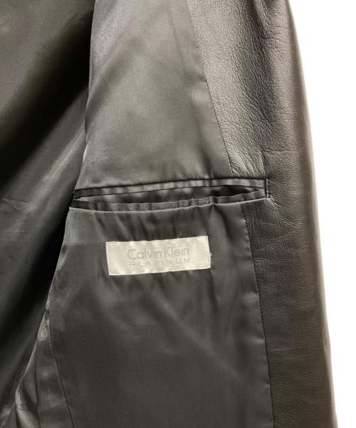 Calvin Klein platinum（カルバンクラインプラチナム）Calvin Klein platinum (カルバンクラインプラチナム) ラムレザーテーラードジャケット ブラック サイズ:Ｍの古着・服飾アイテム