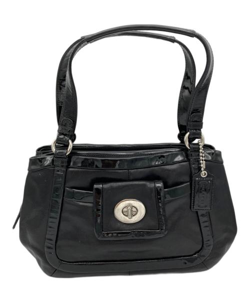 COACH（コーチ）COACH (コーチ) エナメルハンドバッグ ブラックの古着・服飾アイテム