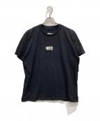 MM6 Maison Margielaエムエムシックスメゾンマルジェラ）の古着「ナンバーロゴTシャツ」｜ブラック