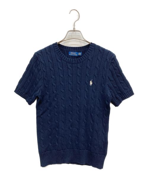 POLO RALPH LAUREN（ポロ・ラルフローレン）POLO RALPH LAUREN (ポロ・ラルフローレン) 半袖ニット ネイビー サイズ:Mの古着・服飾アイテム