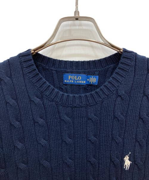 POLO RALPH LAUREN（ポロ・ラルフローレン）POLO RALPH LAUREN (ポロ・ラルフローレン) 半袖ニット ネイビー サイズ:Mの古着・服飾アイテム