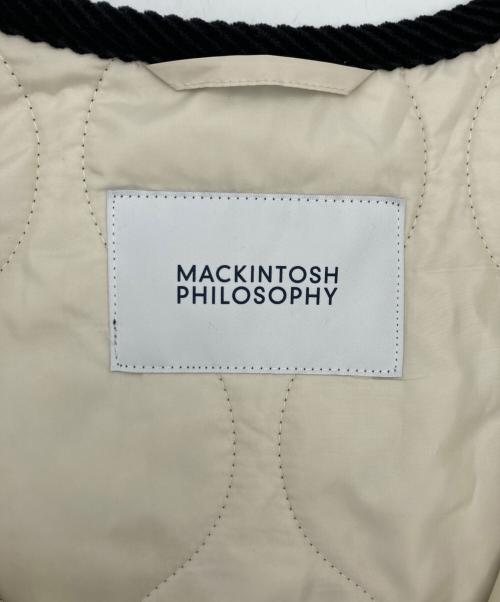 MACKINTOSH PHILOSOPHY（マッキントッシュ フィロソフィー）MACKINTOSH PHILOSOPHY (マッキントッシュ フィロソフィー) ノーカラーキルティングロングコート ブラック サイズ:Mの古着・服飾アイテム