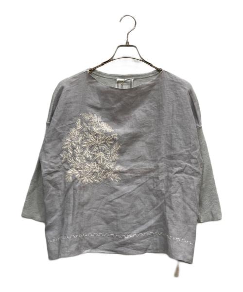 BEARDSLEY（ビアズリー）BEARDSLEY (ビアズリー) サークル刺繍ニット グレー サイズ:freeの古着・服飾アイテム