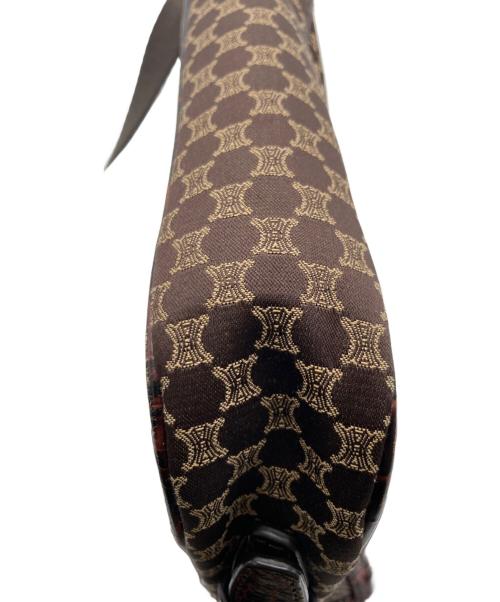 CELINE（セリーヌ）CELINE (セリーヌ) マカダム柄 キャンバス ショルダーバッグ ブラウンの古着・服飾アイテム
