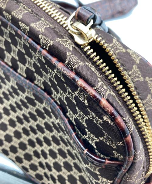 CELINE（セリーヌ）CELINE (セリーヌ) マカダム柄 キャンバス ショルダーバッグ ブラウンの古着・服飾アイテム