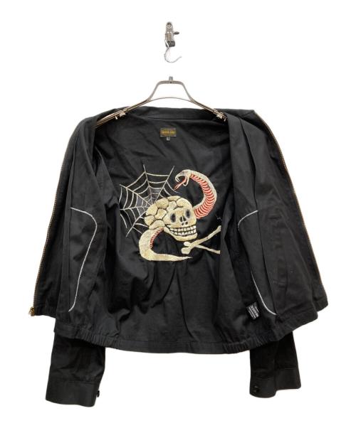 THE GROOVIN HIGH（ザ グルービン ハイ）THE GROOVIN HIGH (ザ グルービン ハイ) Vintage Style skull Embroidered Jacket ブラック サイズ:Ⅼの古着・服飾アイテム