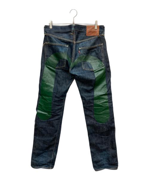 EVISU（エヴィス）EVISU (エヴィス) ビックカモメペイントデニムパンツ インディゴ サイズ:SIZE 32×32の古着・服飾アイテム