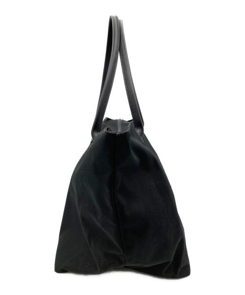 Herve Chapelier（エルベシャプリエ）Herve Chapelier (エルベシャプリエ) レザーハンドル舟形トートL ブラックの古着・服飾アイテム
