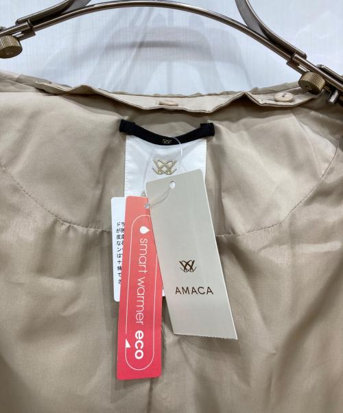 AMACA（アマカ）AMACA (アマカ) キルティングミディアムフーディコート ベージュ サイズ:M 未使用品の古着・服飾アイテム
