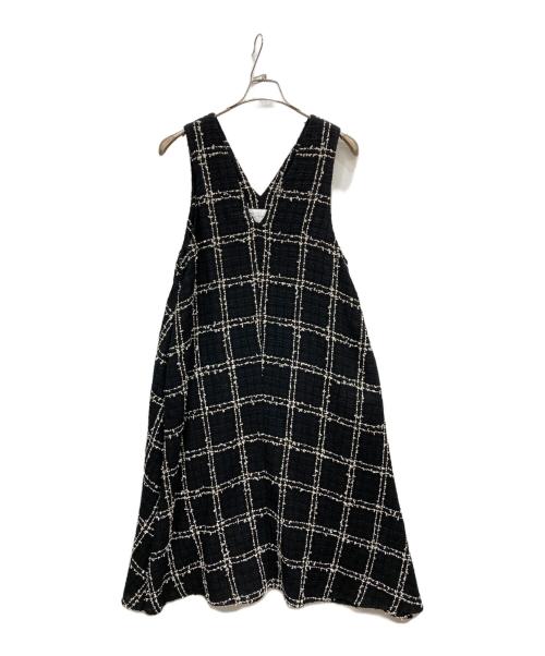BEARDSLEY（ビアズリー）BEARDSLEY (ビアズリー) ツイードフレアワンピース ブラック サイズ:1の古着・服飾アイテム