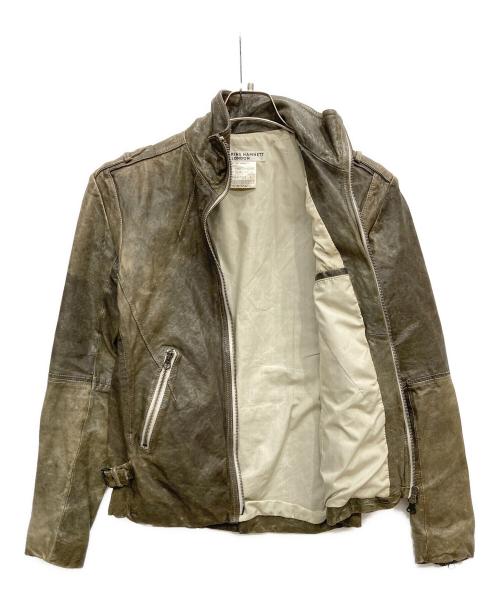 KATHARINE HAMNETT（キャサリンハムネット）KATHARINE HAMNETT (キャサリンハムネット) ゴートレザージャケット カーキ サイズ:Lの古着・服飾アイテム