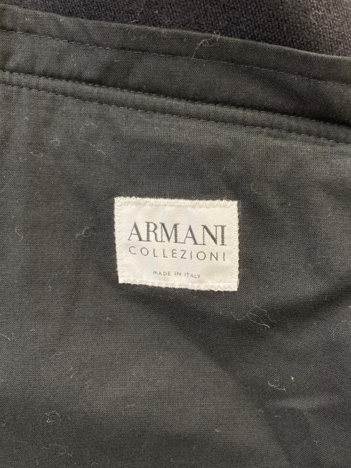 ARMANI COLLEZIONI（アルマーニ コレツィオーニ）ARMANI COLLEZIONI (アルマーニ コレツィオーニ) ダブルジップウールブルゾン ブラック サイズ:48の古着・服飾アイテム