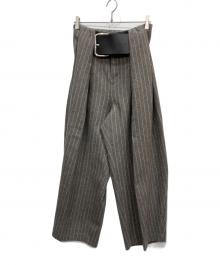 PRANK PROJECT（プランクプロジェクト）の古着「High-Waist Belt Stripe Pants」｜グレー