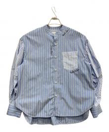 OMMO（オーエムエムオー）の古着「SQUARE GATHER SLEEVE SHIRT」｜ブルー
