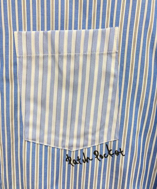 OMMO（オーエムエムオー）OMMO (オーエムエムオー) SQUARE GATHER SLEEVE SHIRT ブルー サイズ:FREEの古着・服飾アイテム