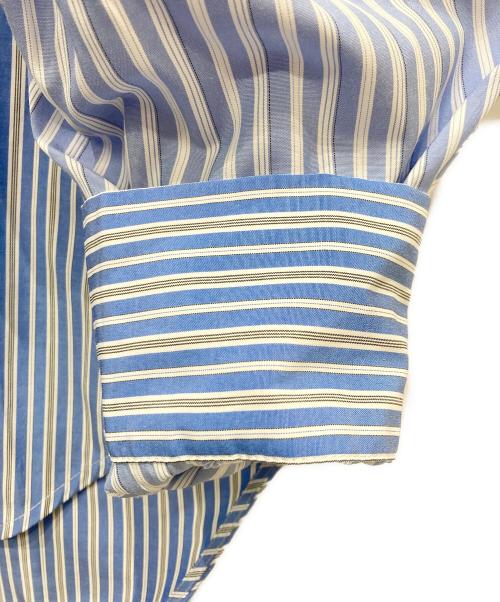 OMMO（オーエムエムオー）OMMO (オーエムエムオー) SQUARE GATHER SLEEVE SHIRT ブルー サイズ:FREEの古着・服飾アイテム