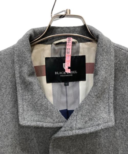 BLACK LABEL CRESTBRIDGE（ブラックレーベル クレストブリッジ）BLACK LABEL CRESTBRIDGE (ブラックレーベル クレストブリッジ) スタンドカラーウールコート グレー サイズ:Lの古着・服飾アイテム