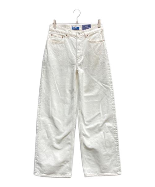 POLO RALPH LAUREN（ポロ・ラルフローレン）POLO RALPH LAUREN (ポロ・ラルフローレン) ワイドデニムパンツ ホワイト サイズ:SIZE26 未使用品の古着・服飾アイテム