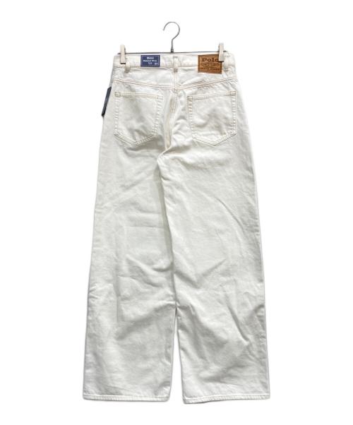 POLO RALPH LAUREN（ポロ・ラルフローレン）POLO RALPH LAUREN (ポロ・ラルフローレン) ワイドデニムパンツ ホワイト サイズ:SIZE26 未使用品の古着・服飾アイテム